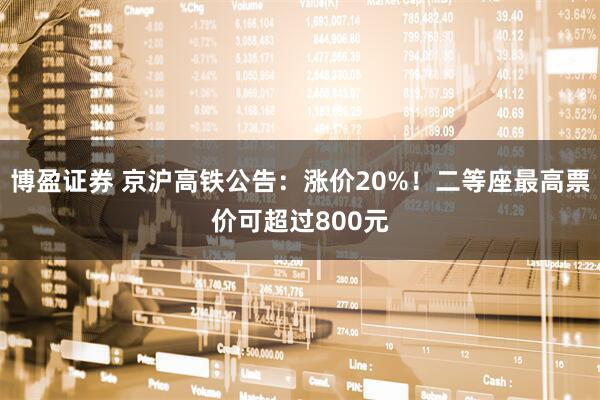博盈证券 京沪高铁公告：涨价20%！二等座最高票价可超过800元