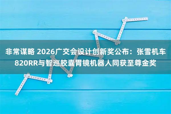 非常谋略 2026广交会设计创新奖公布：张雪机车820RR与智巡胶囊胃镜机器人同获至尊金奖